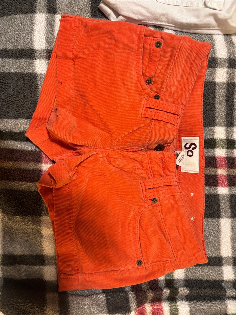 SO Orange Corduroy Flat Front Women's Shorts